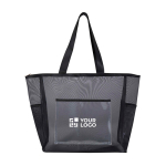 Bolsa tote de malla reciclada transparente con cremallera 23L vista principal