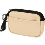 Cartera con anilla de piel sintética reciclada y cremallera color marrón