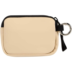 Cartera con anilla de piel sintética reciclada y cremallera color marrón segunda vista trasera