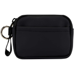 Cartera con anilla de piel sintética reciclada y cremallera color negro segunda vista frontal