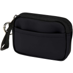 Cartera con anilla de piel sintética reciclada y cremallera color negro