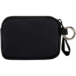 Cartera con anilla de piel sintética reciclada y cremallera color negro segunda vista trasera
