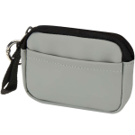 Cartera con anilla de piel sintética reciclada y cremallera color gris