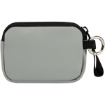 Cartera con anilla de piel sintética reciclada y cremallera color gris segunda vista trasera