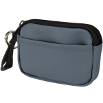 Cartera con anilla de piel sintética reciclada y cremallera color azul bondi
