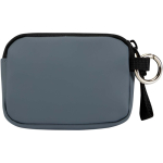 Cartera con anilla de piel sintética reciclada y cremallera color azul bondi segunda vista trasera