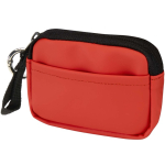 Cartera con anilla de piel sintética reciclada y cremallera color caoba