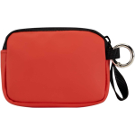 Cartera con anilla de piel sintética reciclada y cremallera color caoba segunda vista trasera
