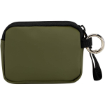 Cartera con anilla de piel sintética reciclada y cremallera color verde oscuro segunda vista trasera