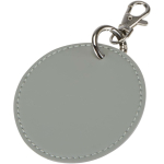 Llavero redondo de piel sintética reciclada con anilla incorporada color gris