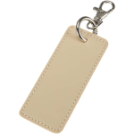 Llavero rectangular piel sintética reciclada con anilla color marrón