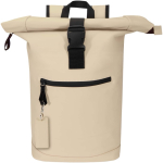 Llavero rectangular piel sintética reciclada con anilla color marrón tercera vista