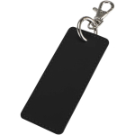 Llavero rectangular piel sintética reciclada con anilla color negro