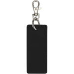 Llavero rectangular piel sintética reciclada con anilla color negro segunda vista trasera