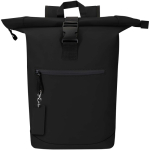 Llavero rectangular piel sintética reciclada con anilla color negro tercera vista