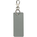 Llavero rectangular piel sintética reciclada con anilla color gris segunda vista frontal
