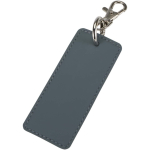 Llavero rectangular piel sintética reciclada con anilla color azul bondi