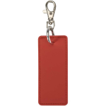 Llavero rectangular piel sintética reciclada con anilla color caoba segunda vista frontal