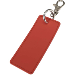 Llavero rectangular piel sintética reciclada con anilla color caoba