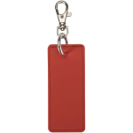 Llavero rectangular piel sintética reciclada con anilla color caoba segunda vista trasera