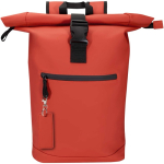 Llavero rectangular piel sintética reciclada con anilla color caoba tercera vista