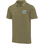 Polo hombre manga corta en piqué prelavado 200 g/m2 Elevate color verde oscuro vista impresión serigrafía