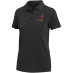 Polo mujer manga corta piqué prelavado y preencogido 200 g/m2 Elevate color negro vista impresión serigrafía