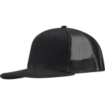 Gorra 6 paneles de sarga algodón con visera plana 260 g/m2 color negro
