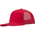 Gorra 6 paneles de sarga algodón con visera plana 260 g/m2 color rojo