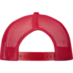 Gorra 6 paneles de sarga algodón con visera plana 260 g/m2 color rojo segunda vista trasera