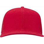 Gorra 6 paneles de sarga algodón con visera plana 260 g/m2 color rojo segunda vista frontal