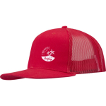 Gorra 6 paneles de sarga algodón con visera plana 260 g/m2 color rojo vista impresión serigrafía