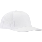Gorra 6 paneles de sarga algodón con visera plana 260 g/m2 color blanco vista lateral