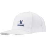 Gorra 6 paneles de sarga algodón con visera plana 260 g/m2 color blanco vista impresión serigrafía