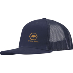 Gorra 6 paneles de sarga algodón con visera plana 260 g/m2 color azul marino vista impresión serigrafía