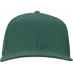 Gorra 6 paneles de sarga algodón con visera plana 260 g/m2 color verde oscuro segunda vista frontal