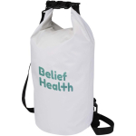 Bolsa de viaje impermeable con cierre enrollable de 10L color blanco vista impresión transfer