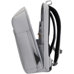 Mochila antirrobo extensible resistente al agua y capacidad 18L color gris claro vista lateral