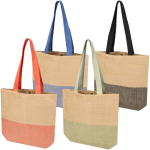 Bolsa de paja tejida con botón magnético y base ancha 10L color caoba segunda vista varios colores