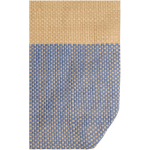 Bolsa de paja tejida con botón magnético y base ancha 10L color azul marino vista detalle 1