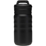Botella deportiva con pajita abatible a prueba de fugas 350ml color negro segunda vista frontal