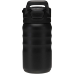 Botella deportiva con pajita abatible a prueba de fugas 350ml color negro segunda vista trasera