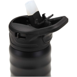 Botella deportiva con pajita abatible a prueba de fugas 350ml color negro vista detalle 1