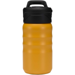Botella deportiva con pajita abatible a prueba de fugas 350ml color amarillo segunda vista frontal