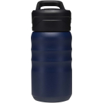Botella deportiva con pajita abatible a prueba de fugas 350ml color azul marino segunda vista frontal