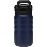 Botella deportiva con pajita abatible a prueba de fugas 350ml color azul marino segunda vista trasera