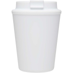 Vaso térmico doble pared con tapa de rosca antiderrame 300ml color blanco segunda vista frontal