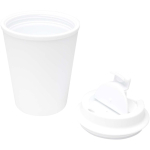 Vaso térmico doble pared con tapa de rosca antiderrame 300ml color blanco segunda vista