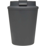 Vaso térmico doble pared con tapa de rosca antiderrame 300ml color gris segunda vista frontal