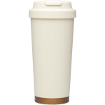 Vaso térmico de doble pared de acero inoxidable mate 480ml color beige segunda vista frontal